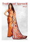 Orange Latest Heavy Casual Regular Wear Digital Printed Sarees Collection